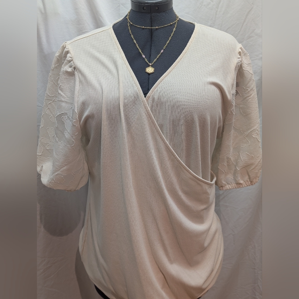 Elegant Cream Wrap Top for Women